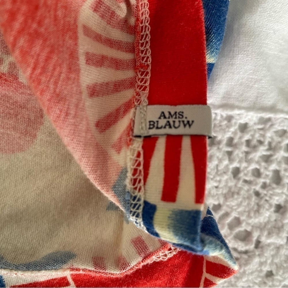 Scotch & Soda MEDIUM red blue stars pattern t shirt cotton blend strechy - Picture 7 of 8